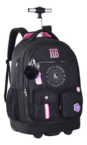 Mochila Rodinhas Escola Rebecca Bonbon Com Pompom Rb Juvenil
