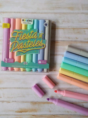 Imagen 3 de 9 de Resaltadores Mooving Triangulares Pastel X 8 Unidades