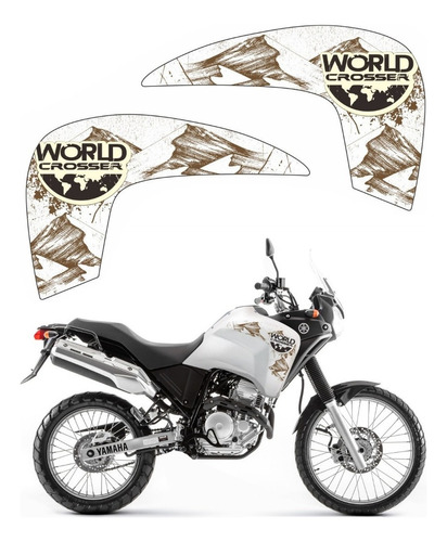 Kit Completo Adesivo Para Yamaha Tenere 250 Cor Marrom/branco