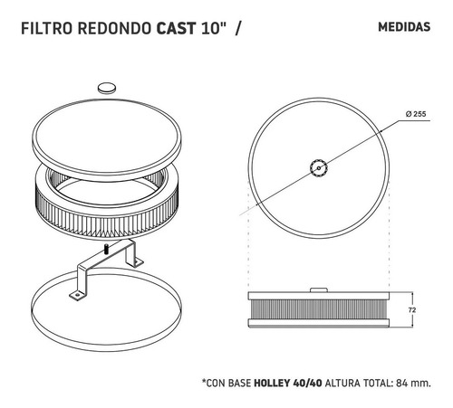 Imagen 3 de 4 de Filtro De Aire Chevrolet Carburador Holley