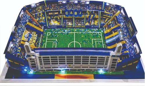 Maqueta Estadio Boca Jrs. Con Publico Y Luces Leds