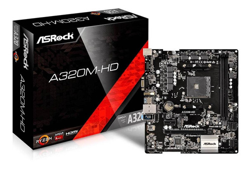 Placa Mãe Amd Am4 A320 A320m-hd Ddr4 Asrock - A320m-hd