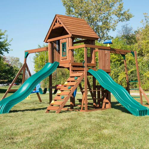 Juego Infantil Casita Y Columpios Con Tobogan Kidkraft Ms