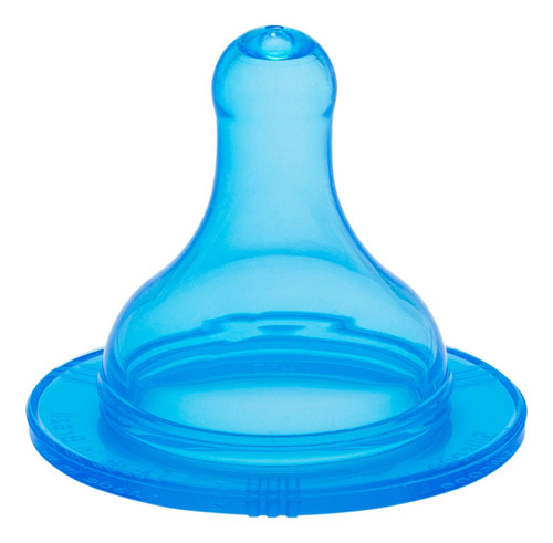 Bico De Mamadeira Silicone Redondo Macio Color Azul Lolly