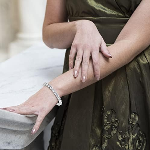 Pulseira De Tênis Kezef Com Zircônia Cúbica Branca E Latão