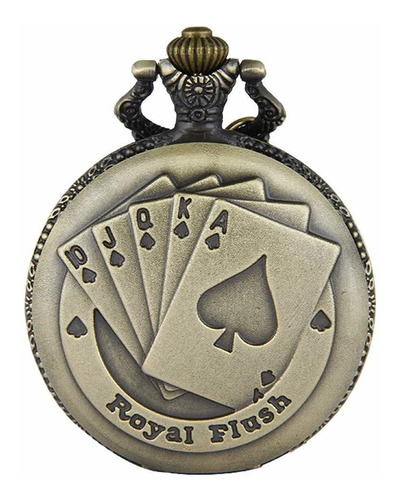 Jewelrywe Steampunk Antique Royal Flush Poker Cards Hombres