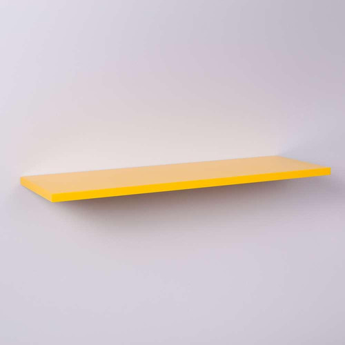 Prateleira Amarela 40 X 20cm Com Suporte Invisível