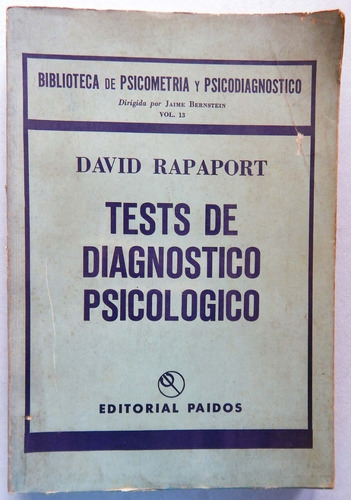 Test De Diagnostico Psicológico David Rapaport
