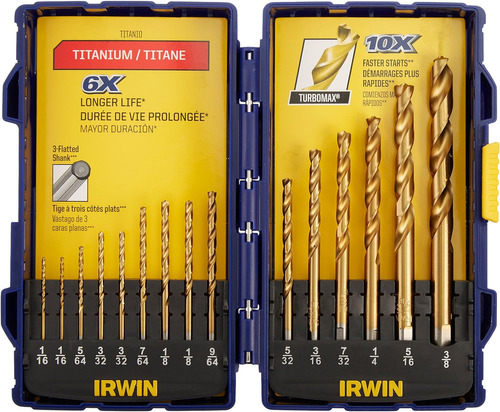 Irwin Tools Juego De Brocas 15 Piezas Tin Turbo Speedbor Pro