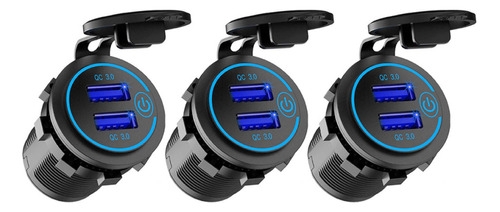 3 Tomas Usb De 12 V, Cargador De Coche Usb Doble Qc 3.0 Con