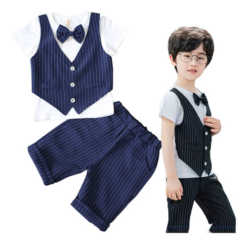 Conjunto De Pantalones Cortos Para Bebés Y Niños, Camisa Inf