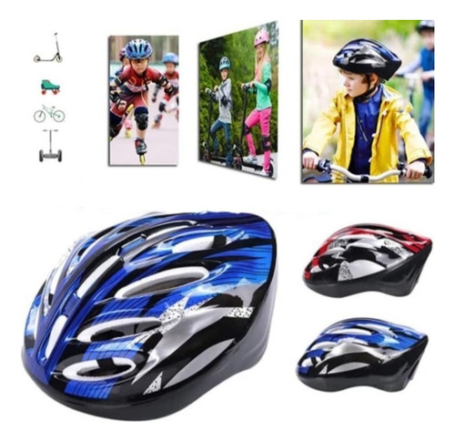Casco De Bicicleta Para Niños Diseño Deportivo Ø58cm Colores