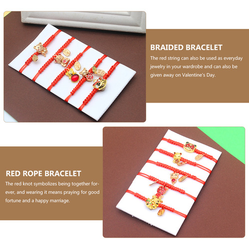 Pulsera De 5 Hilos Rojos De Estilo Aleatorio Con Cadena Roja