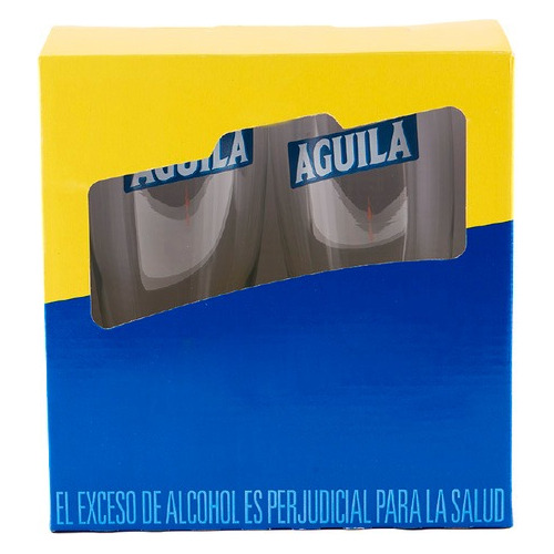 Vasos De Cristal Oficiales Águila Kit X 2 Uds De 300cm3