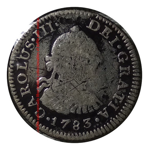 Moneda 1/2 Real 1783 Mex Colonia Española Carlos Iii Escasa