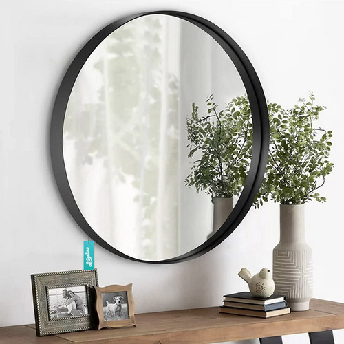 Imagen 7 de 10 de Espejo Baño Living 60 Cm Marco Hierro Redondo Moderno Deco