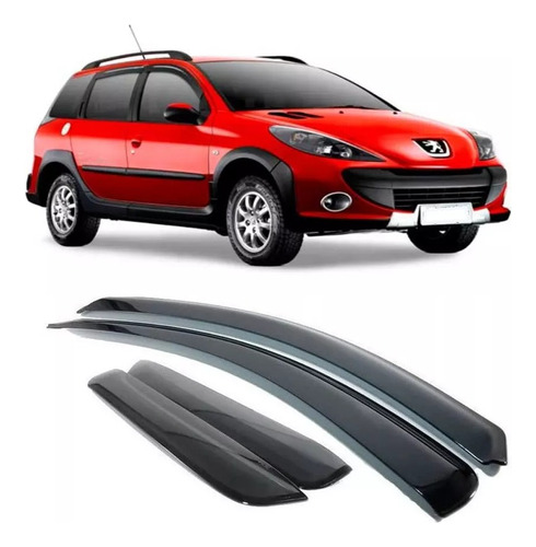 Calha Defletor Chuva Fume Peugeot 206 207 Sw 2007 2008 2009 