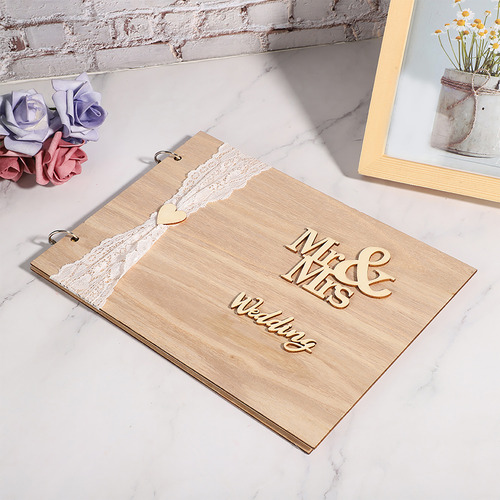 Libro De Visitas, Innovador Álbum De Boda De Madera, Artesan