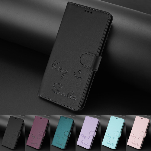 Funda De Piel Con Forma De Cara Sonriente Para Motorola Edge 60 Fusion/edge 60, Lápiz Capacitivo Con Bloqueo Rfid, A Prueba De Golpes, Tipo Cartera