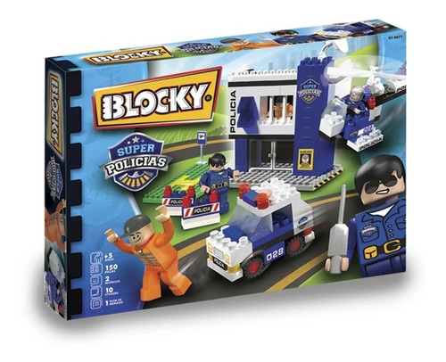 Blocky Super Policias Bloques 150 Piezas Rasti Mi Cielo Azul