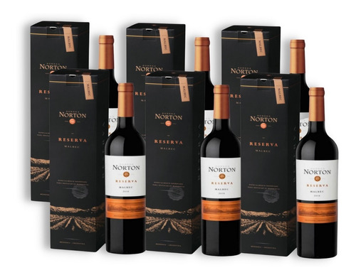 Norton Reserva Vino Malbec Caja X6u 750ml C/estuche Mendoza