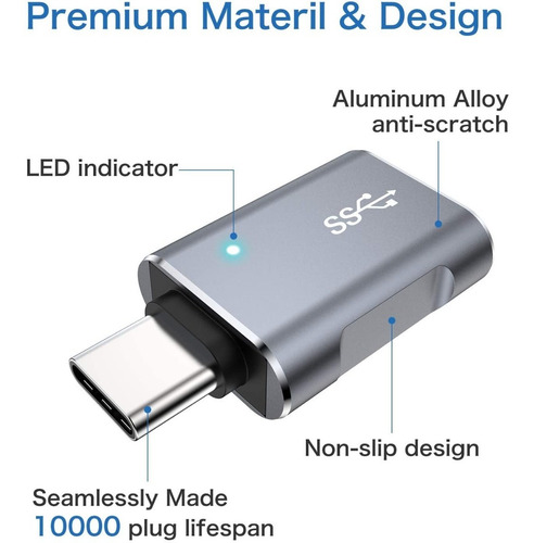 Imagen 3 de 7 de Adaptador - Usb 3.0 Hembra A Usb-c Macho