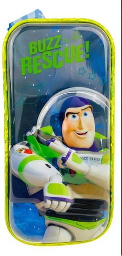 Lapicera Escolar Ruz De Buzz Lightyear Toy Story Espaciosa Color Verde Oscuro