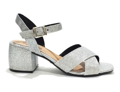 Imagen 4 de 4 de Sandalias Alma Glitter Plata