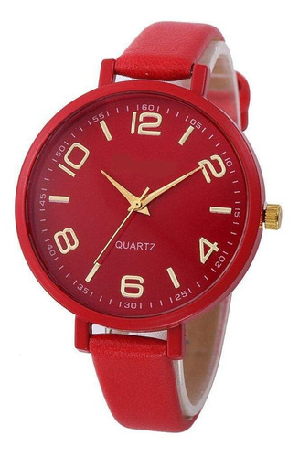 Relógio Feminino Original Barato Luxo Vermelho + Caixa