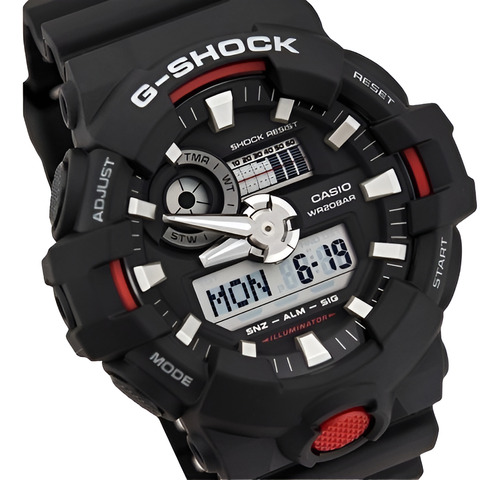 Reloj Casio G-shock Ga-700-1a Negro Negro/rojo Negro