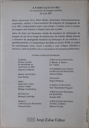A Fabricação Do Rei: A Construção Da Imagem Pública De Luís Xiv (Usado)