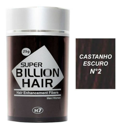 Disfarce Calvície Super Billion Hair Castanho Escuro 25g