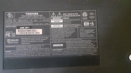 Imagen 1 de 4 de Televisor Toshiba 32sl415u Para Reparar O Repuesto