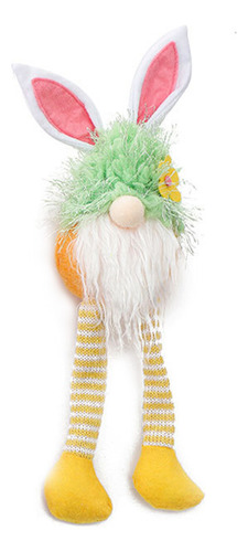 Yellow Led Gnome Santa Plush Decor 35x9x9cm