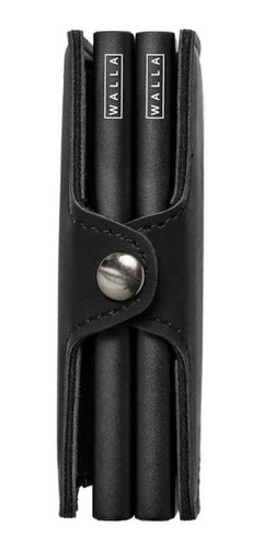 Imagen 3 de 3 de Billetera Walla Vintage Doble black cuero