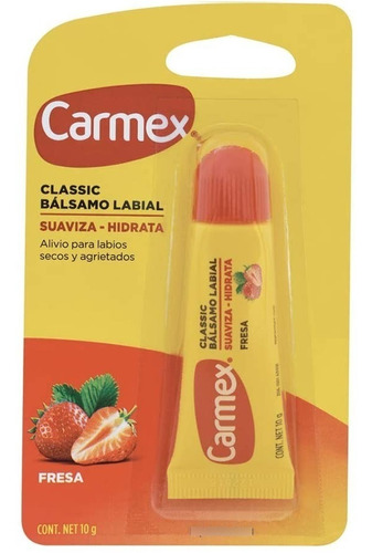 Carmex Bálsamo Labial, Tubo 10 G, Fresa