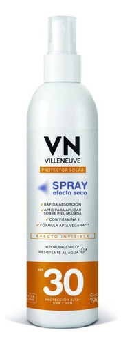 Vn Protector Solar Spray Efecto Seco Fps30 190ml