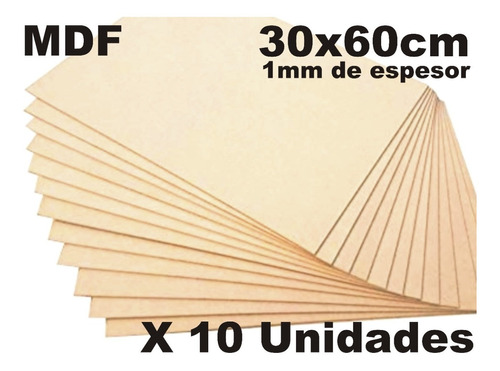 Mdf Arquifacil Fibrofacil 30x60cm De 1mm De Espesor X 10 Uni