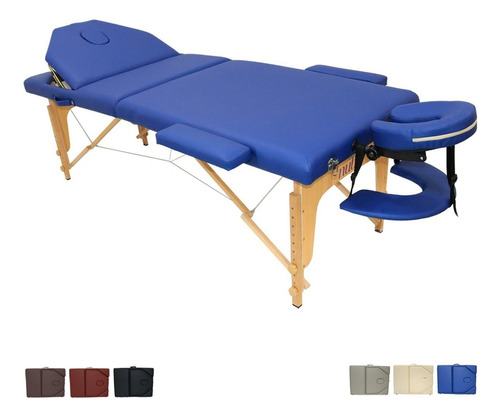 Cama Masaje Spa Reclinable Estuche Portátil Profesional Mesa Color Azul