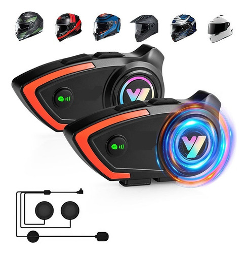 2 Pcs Auriculares De Comunicación Bluetooth Para Motocicleta