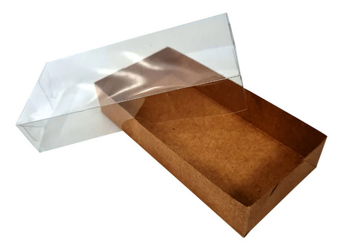 Caixa Papel Tampa Transparente 8x13x3,5 Com 10 Unidades Tr2