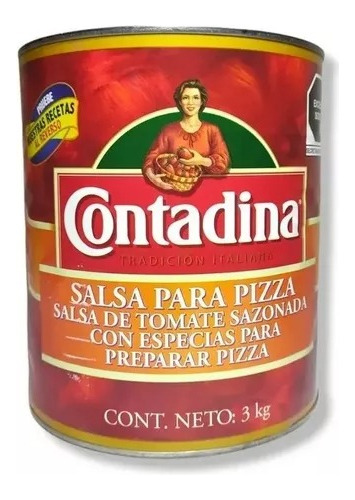 Salsa De Tomate Sazonada Para Pizza Contadina Italiana 3kg