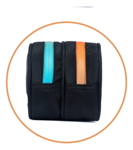 Estojo Hang Loose Duplo Preto - Hl1558 Cor Preto Com Detalhes Colorido Liso