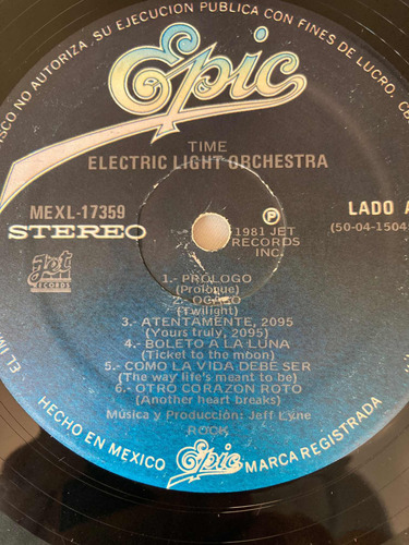 Electric Light Orchestra / Time Lp Vinilo Mx 1981 (Usado)