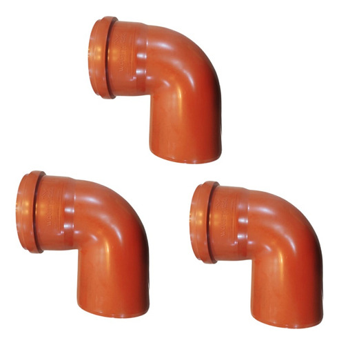 Codo 87º 30 110mm Macho Hembra Desague Pvc X 3 Unidades