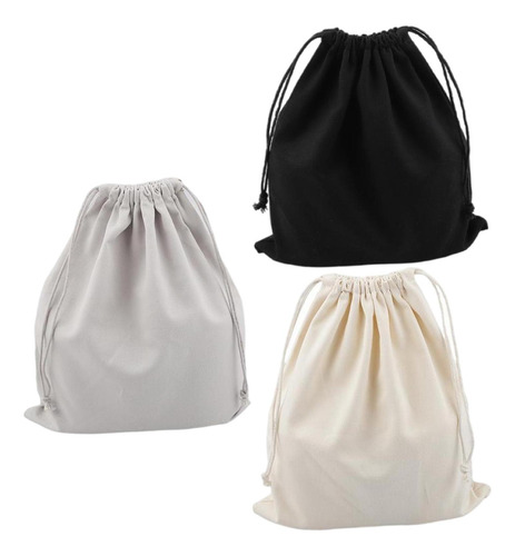 3 Piezas De Lona, Bolsas Con Cordón Lisas, Juguetes, Bolsa