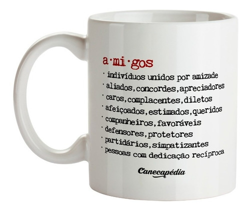 Caneca Xícara Frase Definição Amizade Palavras Amigos 