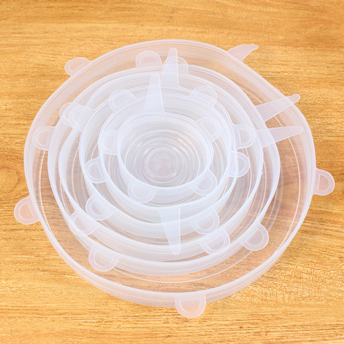 Paquete De 6 Tapas Elásticas De Silicona, Funda Reutilizable