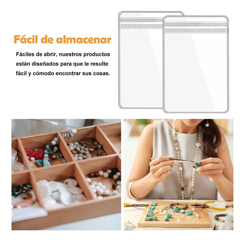 100pzs Bolsas Autosellantes De Pvc Transparente Para Joyería Transparente