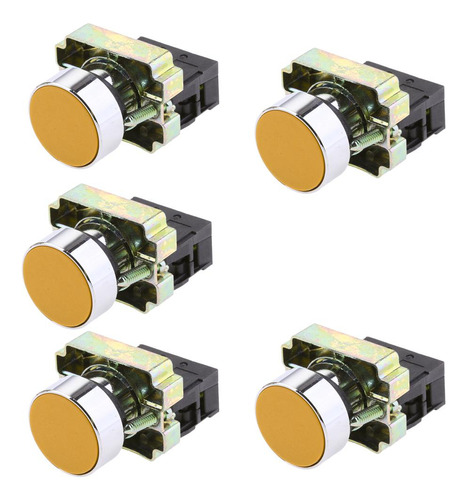 5x Xb2-ba51 Pulsador Momentáneo Amarillo 1no Auto-